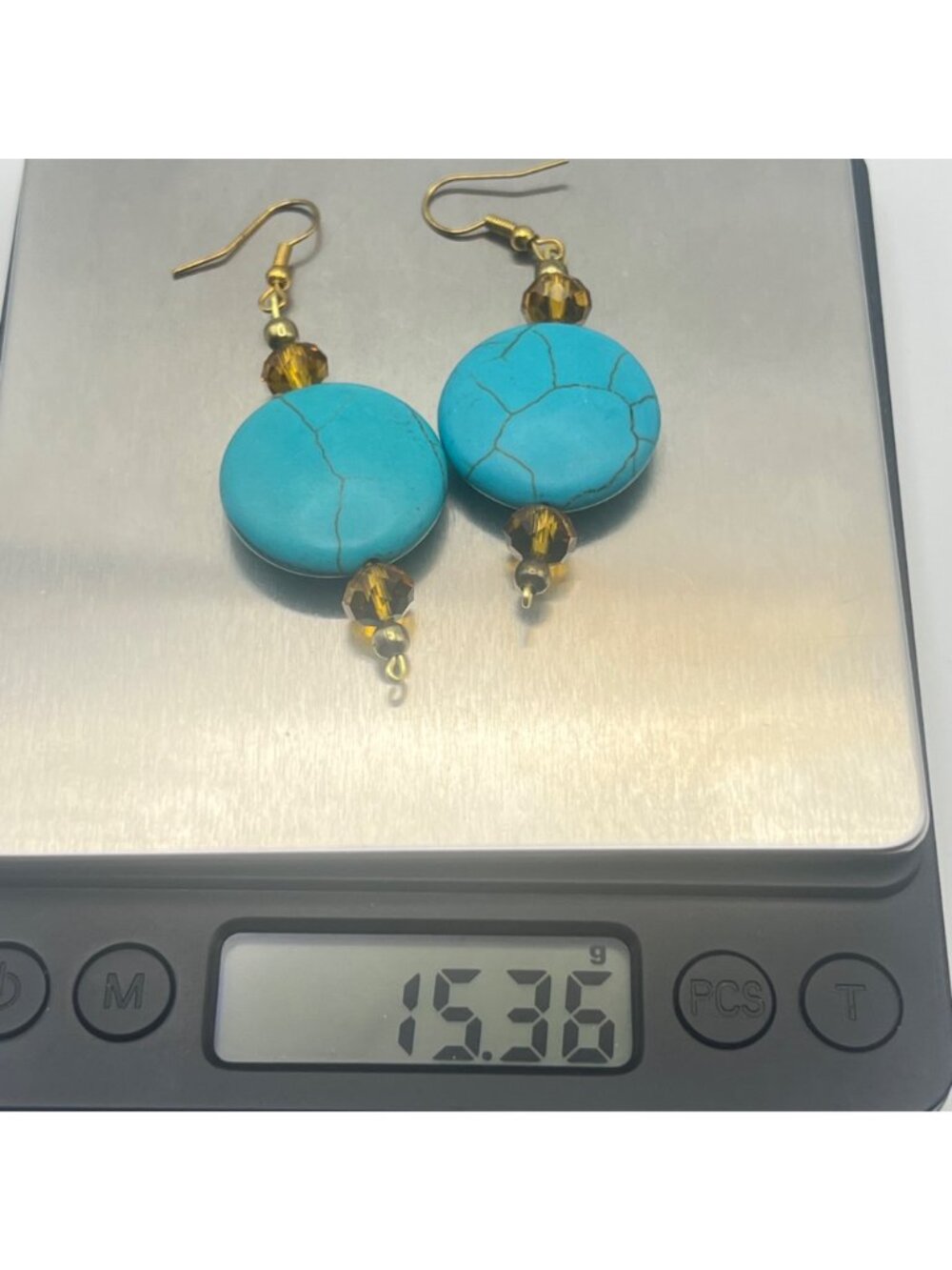 Boho Bracelet Stack Clea Ray Owl Turquoise Howlite Glass Bead Earrings Gold Tone - Picture 5 of 10